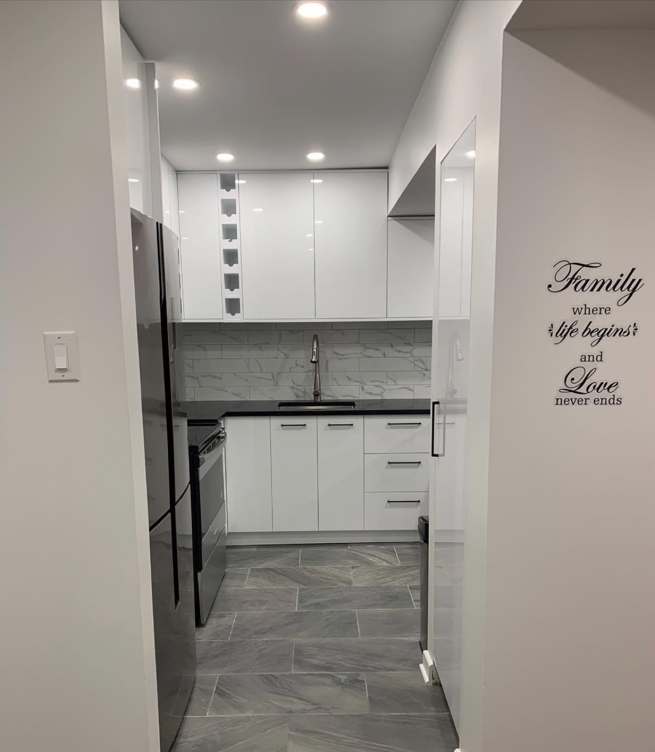 Kitchen after doorway