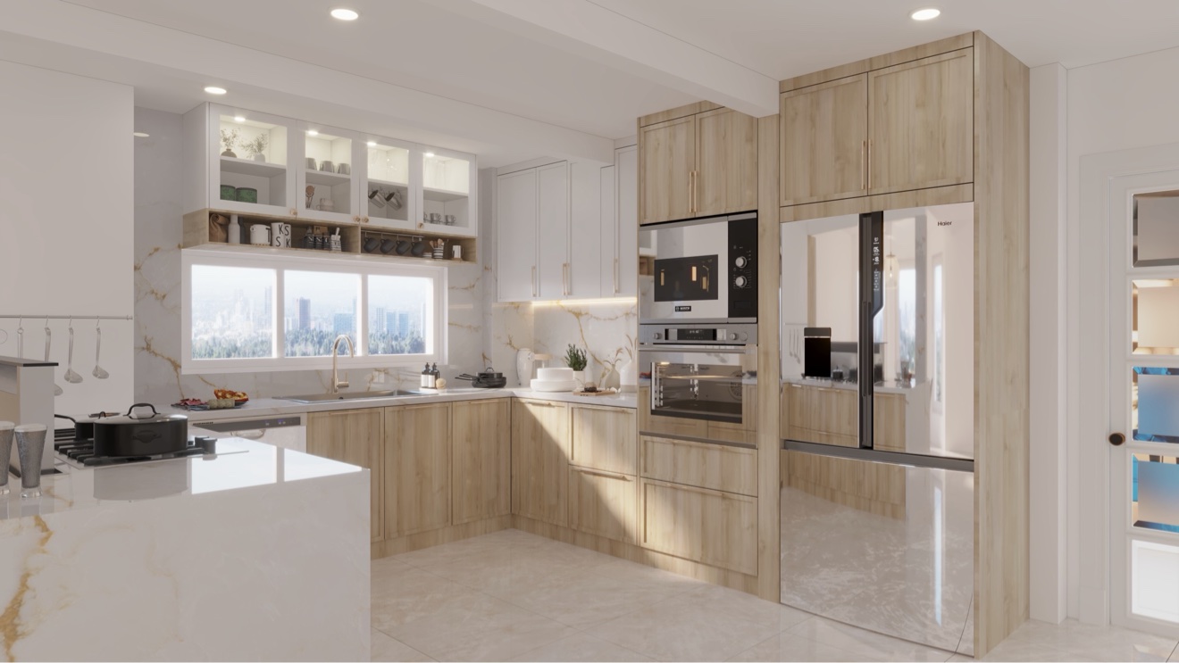 Island fridge view