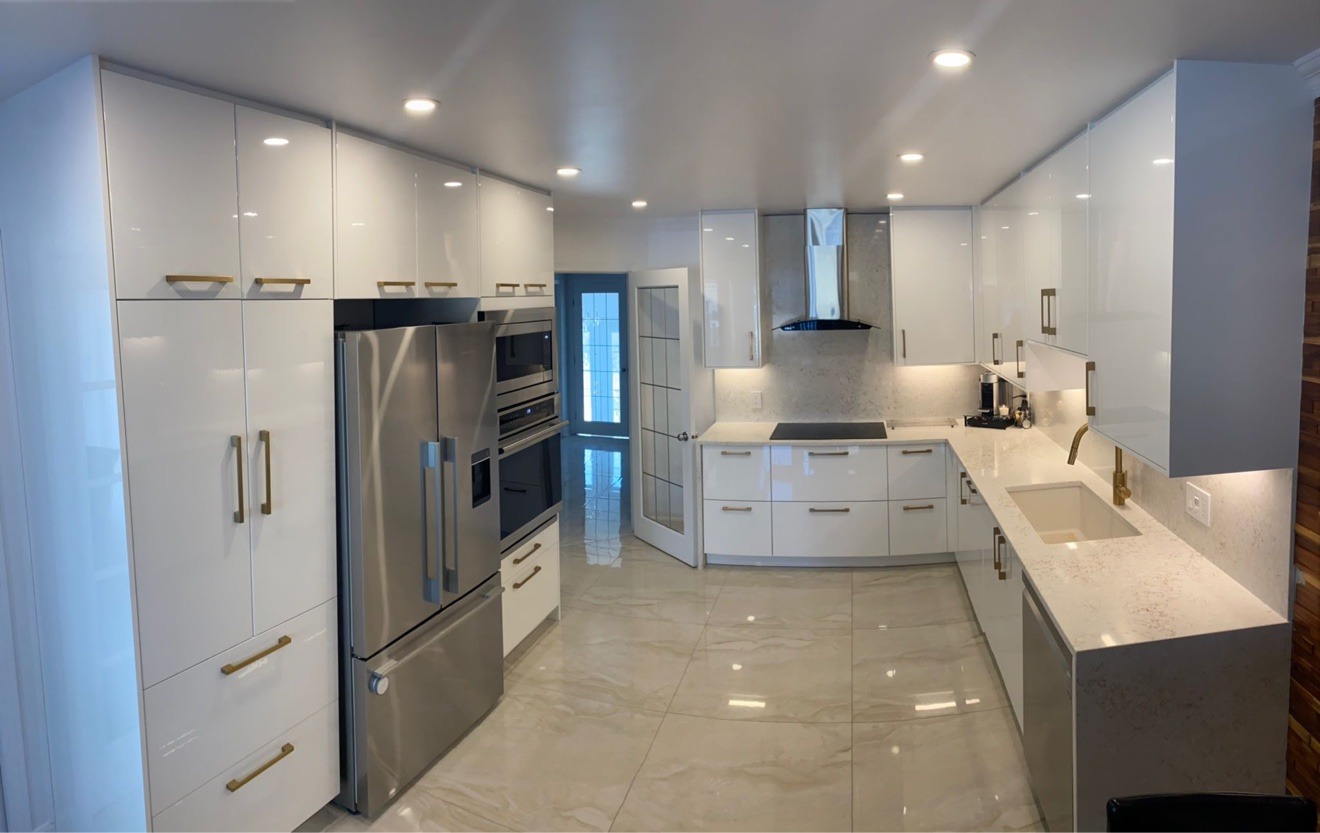 Kitchen white wide
