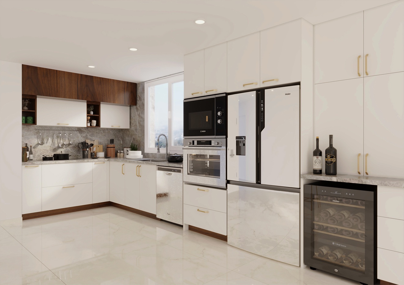 Oven fridge wall