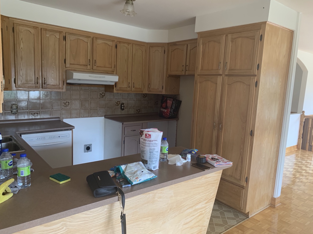 Peninsula pantry before