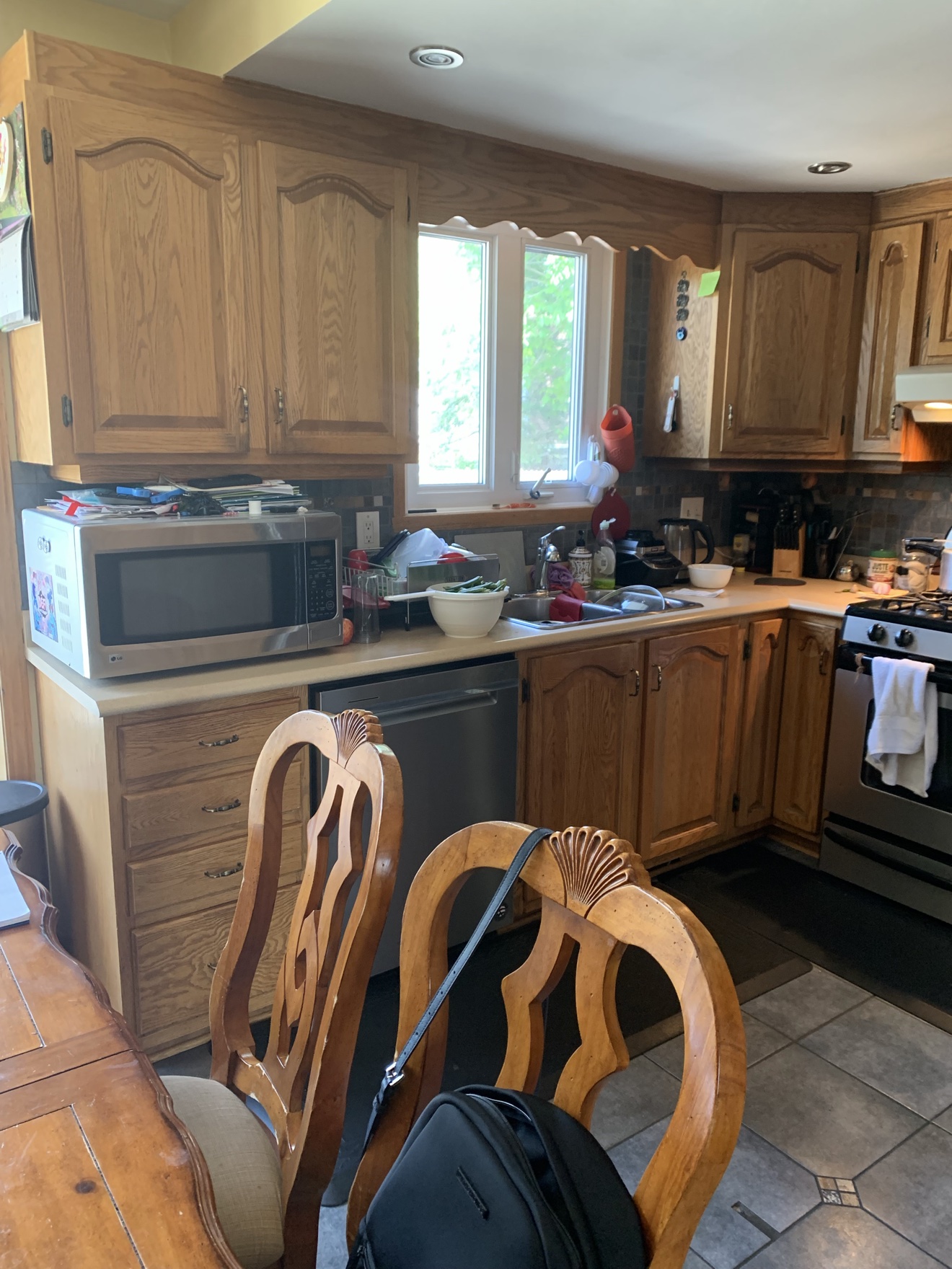 Sink oak cabinets before